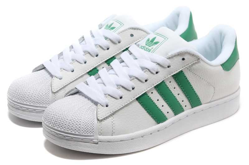 adidas superstar homme blanche et verte